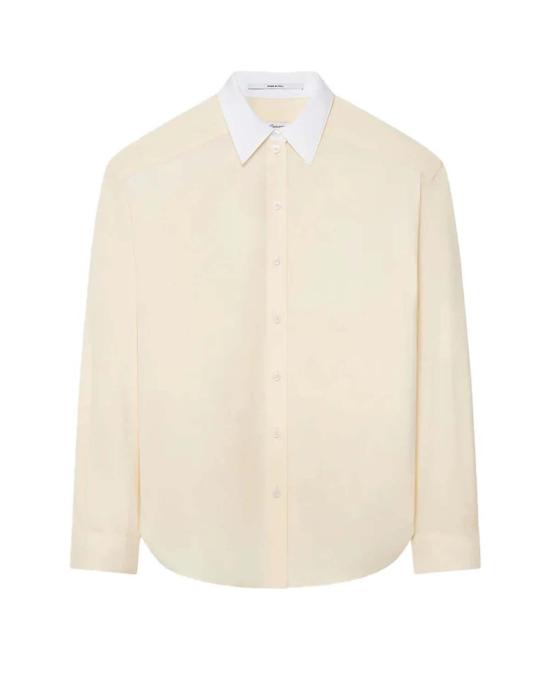  어나더 투모로우 셔츠 플리츠 백 셔츠 화이트