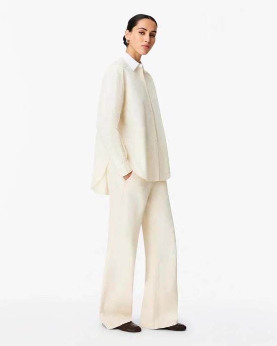  어나더 투모로우 셔츠 플리츠 백 셔츠 화이트 - ANOTHER TOMORROW