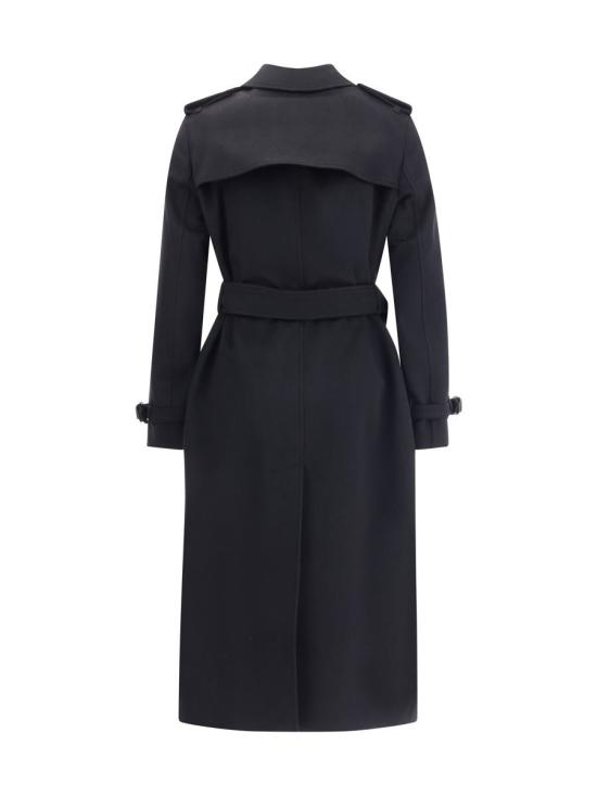 25FW 버버리 롱 캐시미어 켄징턴 트렌치코트  8111566 A1189 Black - BURBERRY