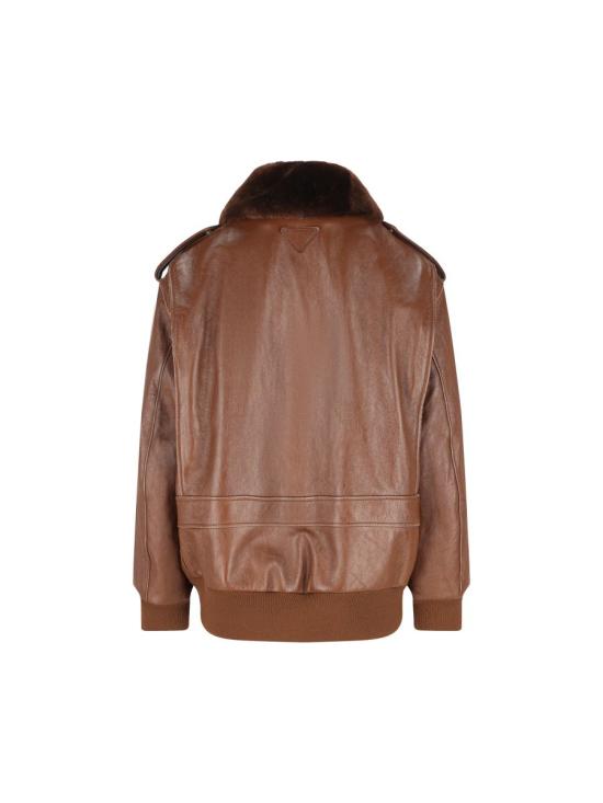 25FW 프라다 나파 가죽 보머 자켓  58A234162BF0134 AI25 BROWN - PRADA