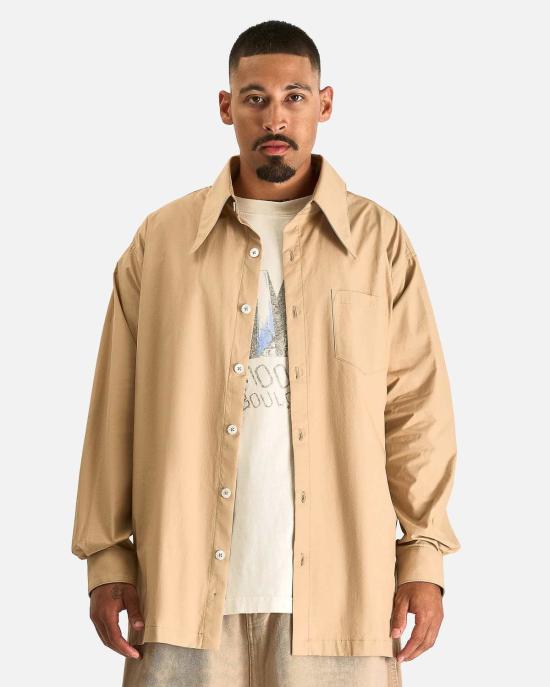  윌리 차바리아 긴팔 셔츠 포인트 칼라 드레스