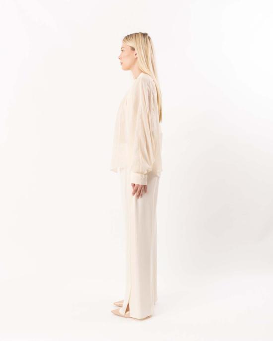  포르테포르테 블라우스 포르테 포르테 Co/Se 보일 보헤미안 셔츠 크림 - FORTE FORTE