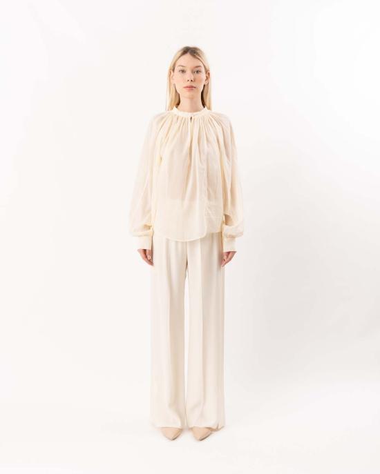  포르테포르테 블라우스 포르테 포르테 Co/Se 보일 보헤미안 셔츠 크림 - FORTE FORTE