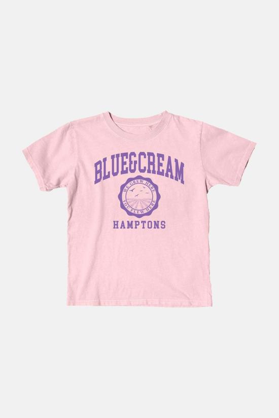  [키즈] 블루&크림 티셔츠 키즈  위 그루 히어 티셔츠 블러쉬