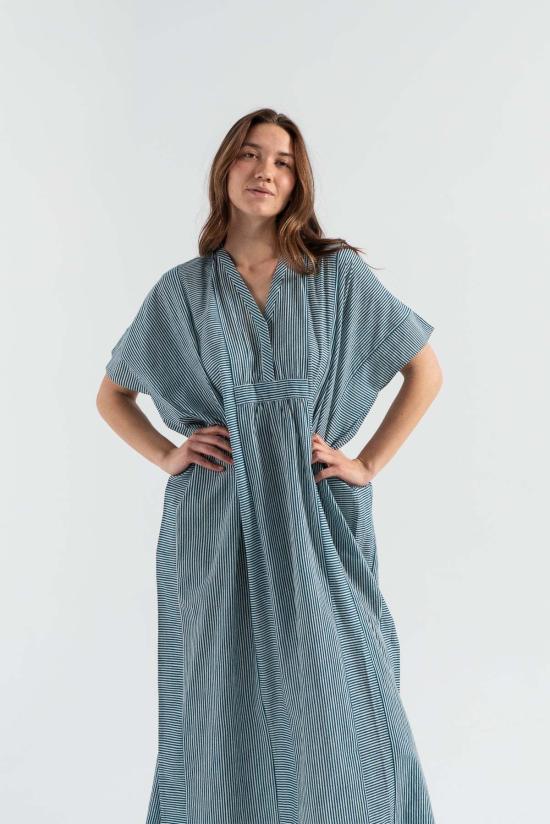  Idun 롱 원피스 이둔 섬머 드레스 블루 앤 화이트 스트라이프