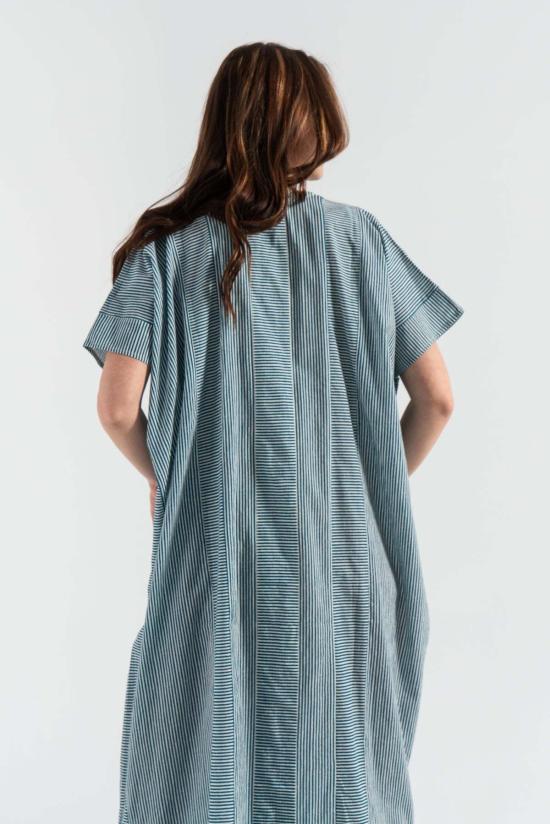  Idun 롱 원피스 이둔 섬머 드레스 블루 앤 화이트 스트라이프 - IDUN