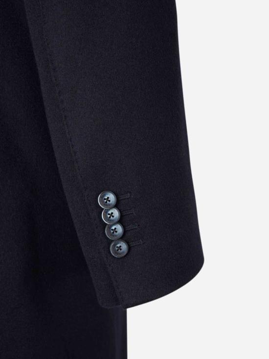 25FW 에르노 퓨어 캐시미어 & 리넨 벨벳 코트  CA000212U38126 9290Dark Navy Black - HERNO