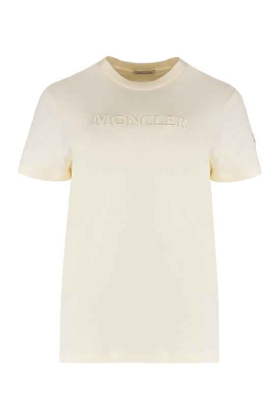 25FW 몽클레어 반팔 티셔츠 K20938C0001289AUO 037 Beige