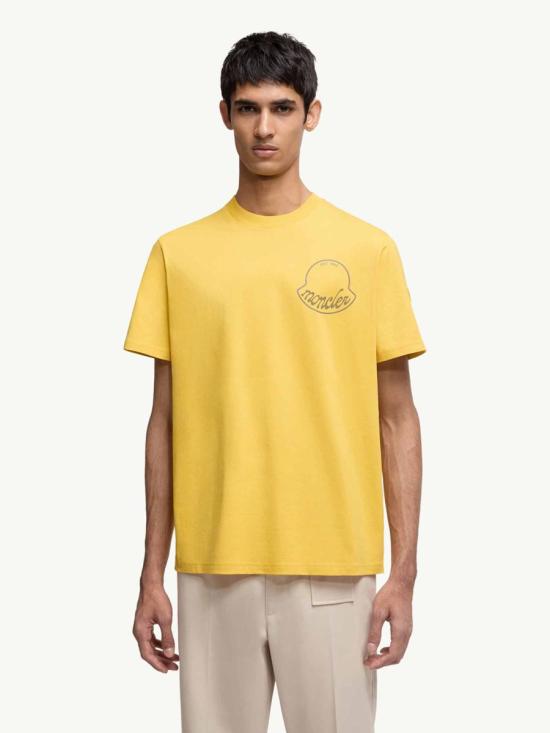 25FW 몽클레어 반팔 티셔츠 K20918C0001389AJS 107 YELLOW - MONCLER