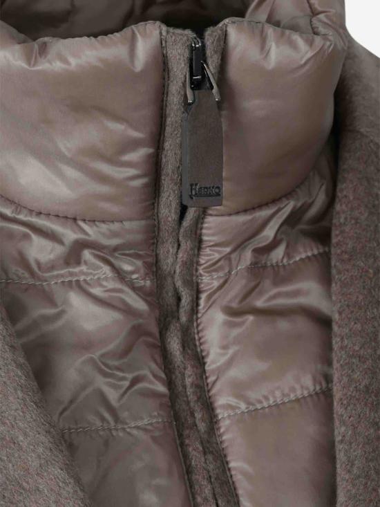 25FW 에르노 퓨어 캐시미어 & 리넨 벨벳 코트  CA000212U38126 2700Beige - HERNO