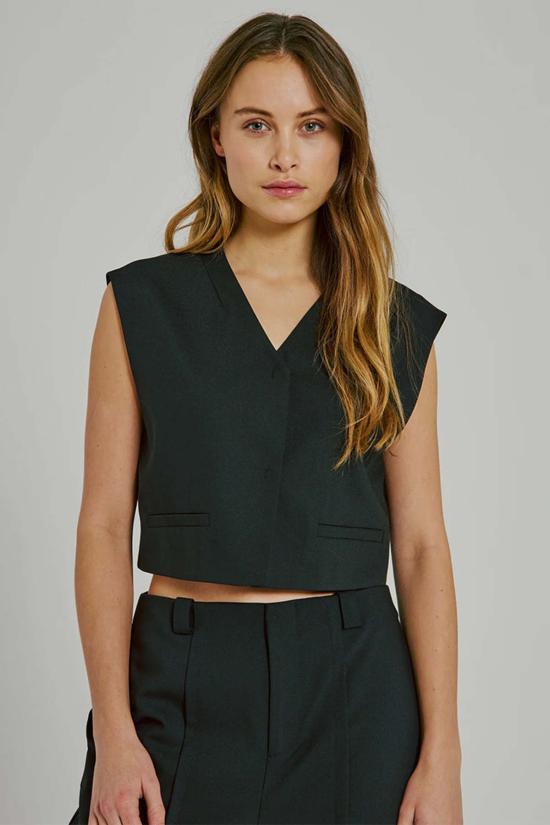  노르 베스트 Norr Kamin 쇼트 조끼 블랙