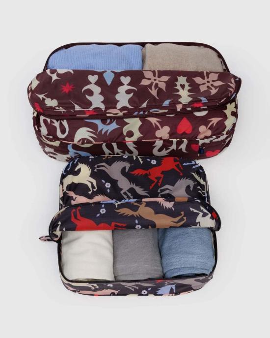  바쿠 캐리어 바구 라지 패킹 큐브 세트 웨스턴 컷아웃 패킹 큐브 세트 - BAGGU