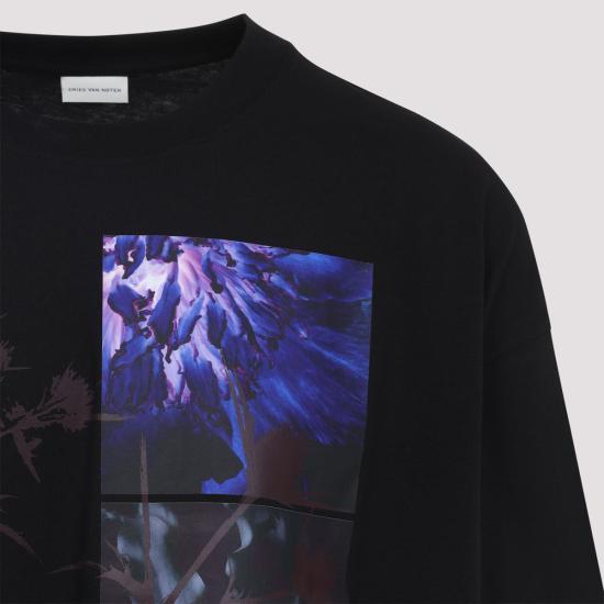 25FW 드리스 반 노튼 긴팔 티셔츠 2520211202603 900 Black - DRIES VAN NOTEN