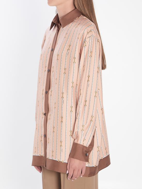 25FW 구찌 프린트 실크 트윌 셔츠 835626 BROWN - GUCCI