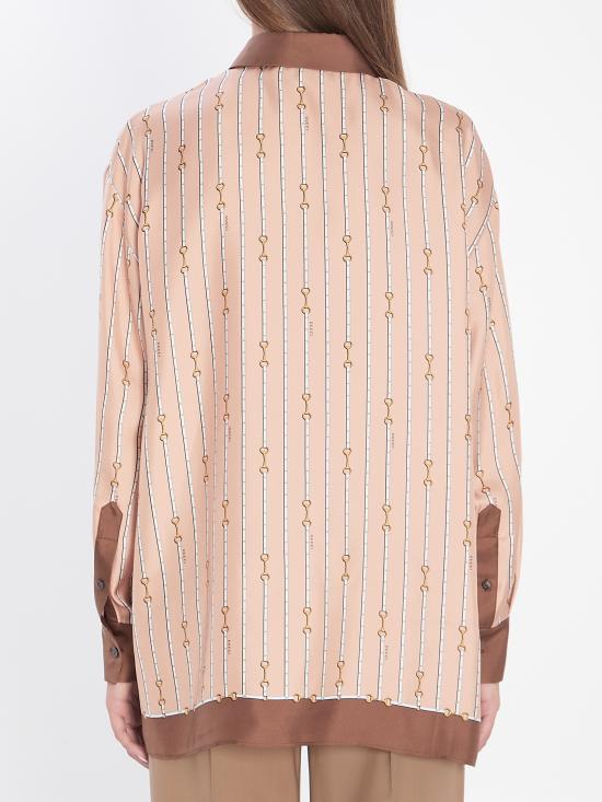 25FW 구찌 프린트 실크 트윌 셔츠 835626 BROWN - GUCCI