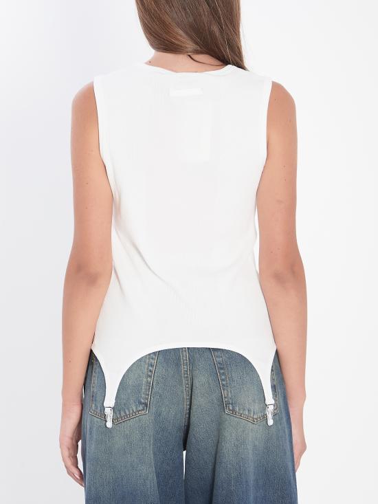 25FW 장 폴 고티에 민소매 티셔츠 W TO387 WHITE - JEAN PAUL GAULTIER