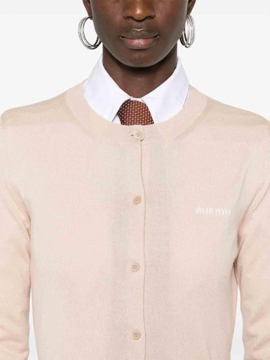 25FW 미우미우 가디건 MMF878SOOO13KWF0627 Beige - MIU MIU