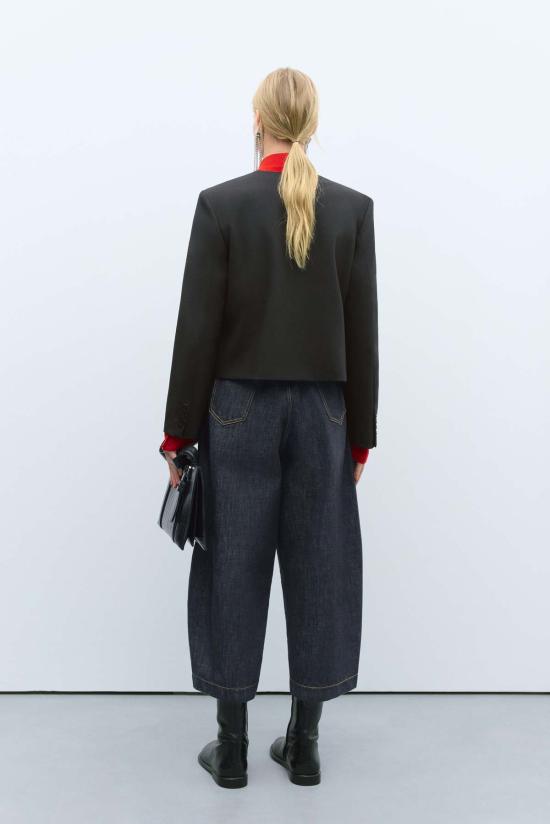  코데라 코트 크롭 재킷 블랙 - CORDERA