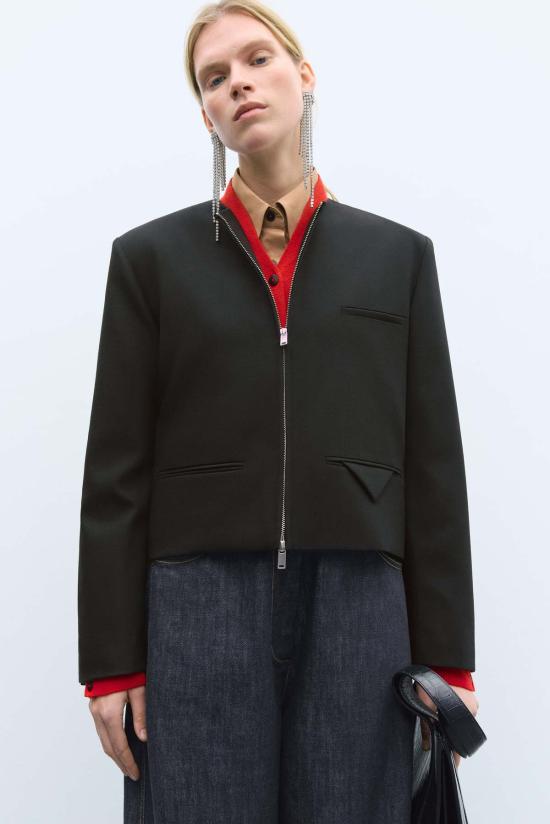  코데라 코트 크롭 재킷 블랙 - CORDERA