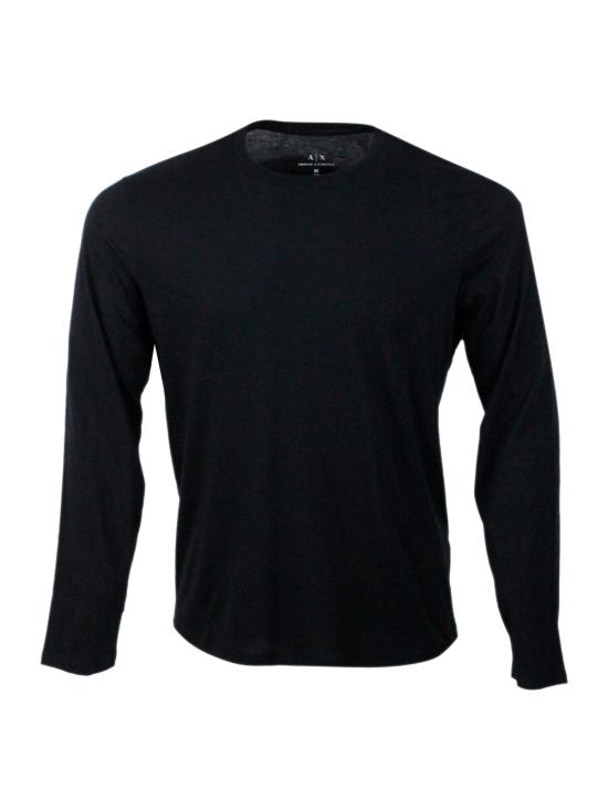 25FW 알마니 긴팔 티셔츠 8NZM77 ZJA5Z 1200 Black