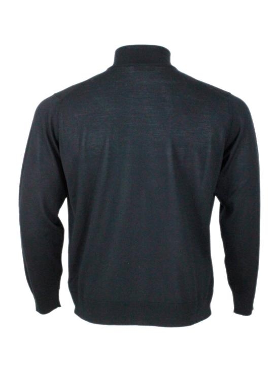 25FW 필리포 드 로렌티스 집업 니트 FZ1MLRM16R 990 Black - FILIPPO DE LAURENTIIS