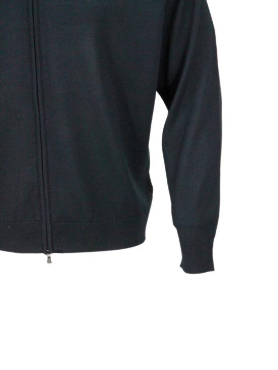 25FW 필리포 드 로렌티스 집업 니트 FZ1MLRM16R 990 Black - FILIPPO DE LAURENTIIS