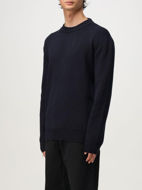 25FW 골든구스 로고 코튼 라운드넥 스웨터 GMP00841P00066250486 Blue - GOLDEN GOOSE