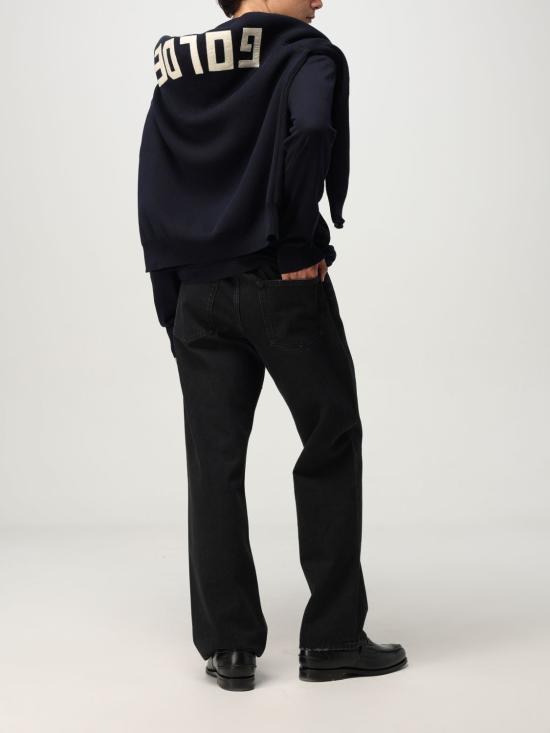 25FW 골든구스 로고 코튼 라운드넥 스웨터 GMP00841P00066250486 Blue - GOLDEN GOOSE