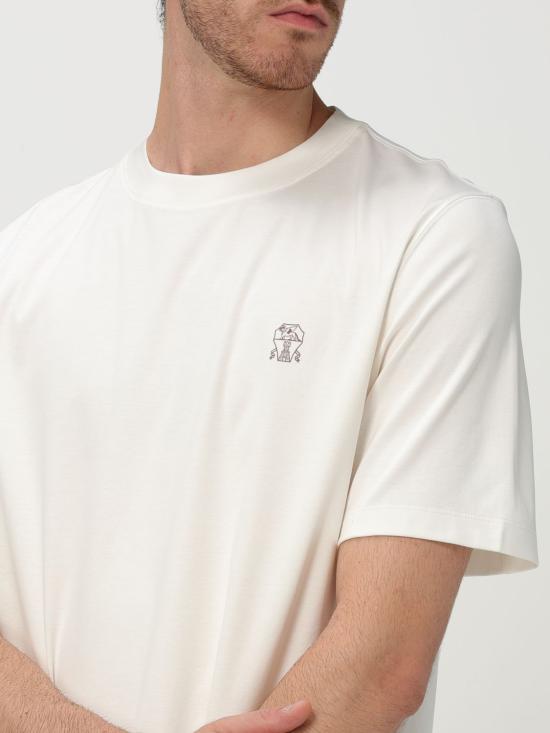 25FW 브루넬로 쿠치넬리 코튼 저지 크루넥 티셔츠 M0B138440 CBH20 White - BRUNELLO CUCINELLI