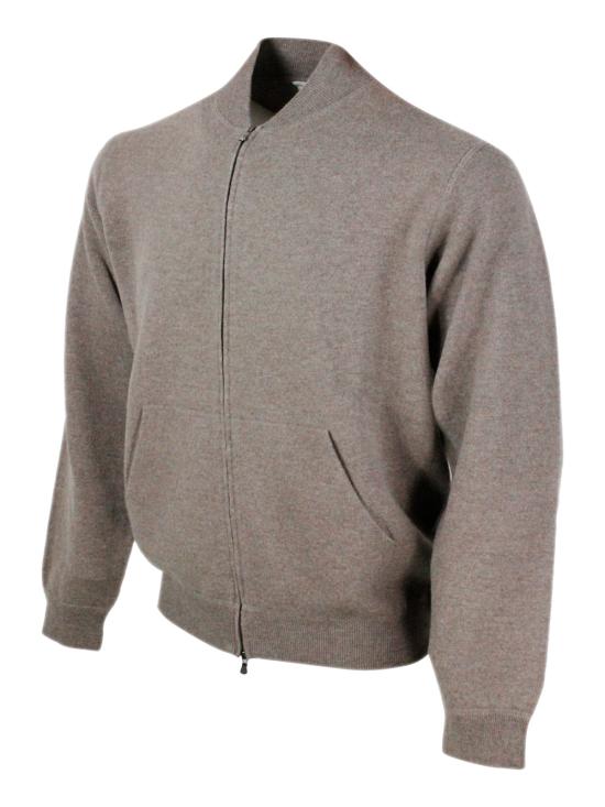 25FW 필리포 드 로렌티스 집업 니트 BZ1ML3ATWC12F 920 Dove Grey - FILIPPO DE LAURENTIIS