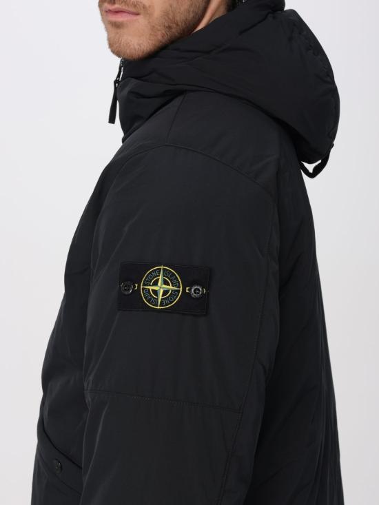 25FW 스톤 아일랜드 마이크로 트윌 후디드 다운 파카  7100008S0026 V0029 Black - STONE ISLAND