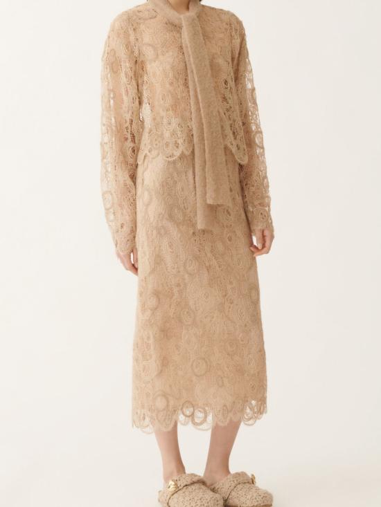 25FW 파비아나 필리피 롱 스커트 GND215F417L554 0157 Beige - FABIANA FILIPPI