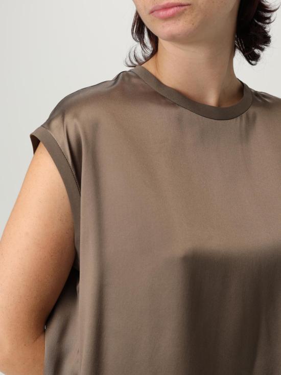 25FW 브루넬로 쿠치넬리 민소매 티셔츠 MPC59EH500 C3981 Brown - BRUNELLO CUCINELLI