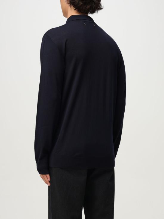 25FW 골든구스 메리노 울 롱 슬리브 폴로 셔츠 GMP01353P00104150501 Navy - GOLDEN GOOSE
