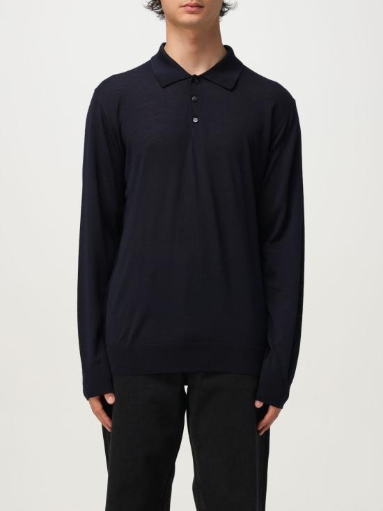 25FW 골든구스 메리노 울 롱 슬리브 폴로 셔츠 GMP01353P00104150501 Navy