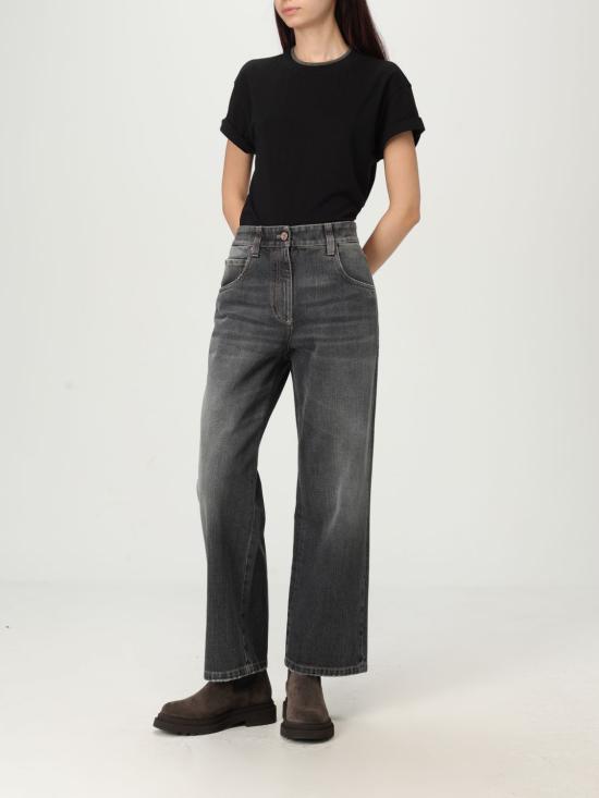 25FW 브루넬로 쿠치넬리 반팔 티셔츠 M0T18BD200 C101 Black - BRUNELLO CUCINELLI