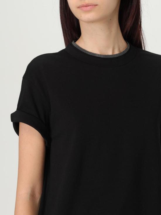 25FW 브루넬로 쿠치넬리 반팔 티셔츠 M0T18BD200 C101 Black - BRUNELLO CUCINELLI