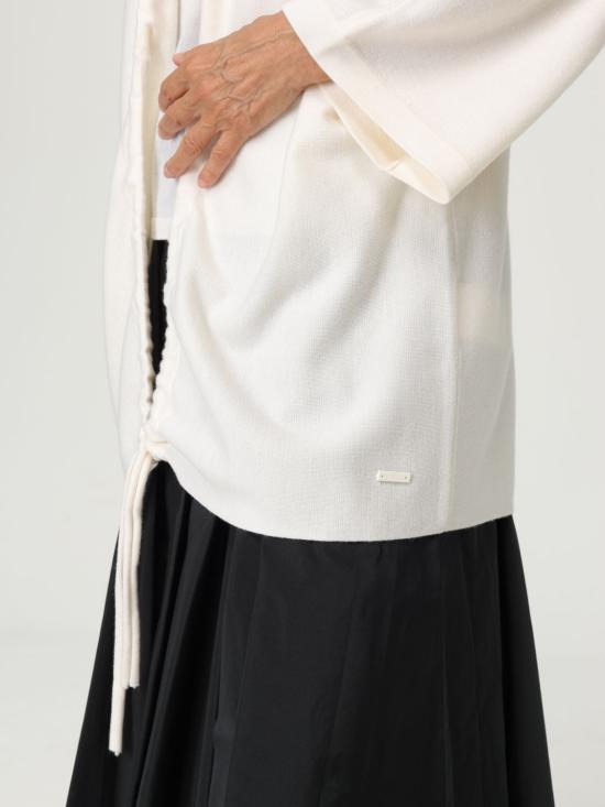 25FW 막스마라 브라운 후드 오픈 프론트 가디건 2521346041600 001 White - MAX MARA