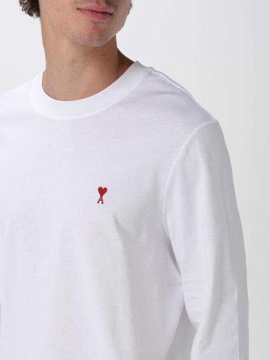 25FW 아미 긴팔 티셔츠 BFUTS235724 100 White - AMI