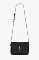 25FW 생로랑 엔벨로프 스트랩 파우치 801490AACIU1000 Black