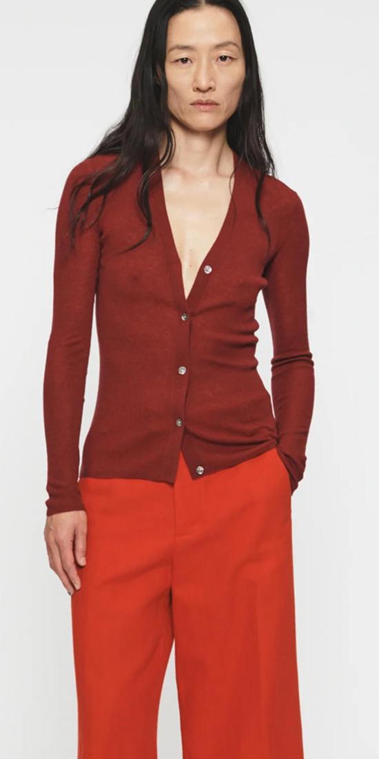  6397 가디건 스키니 리브 V 카디건 - 6397