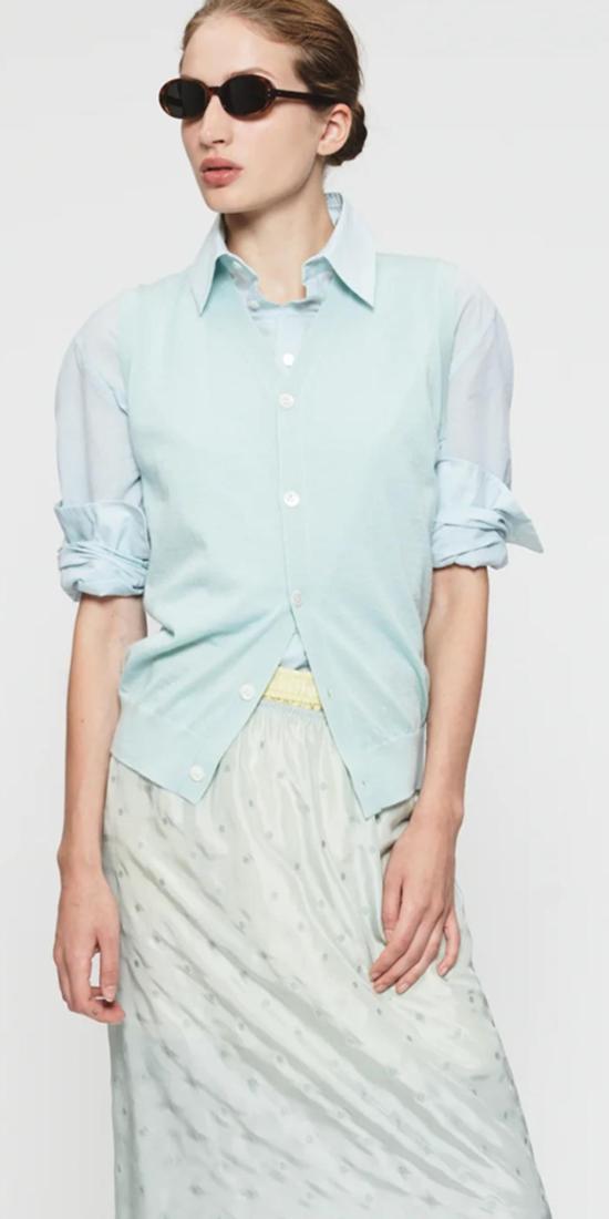  6397 베스트 울 캐시미어 버튼 조끼 - 6397