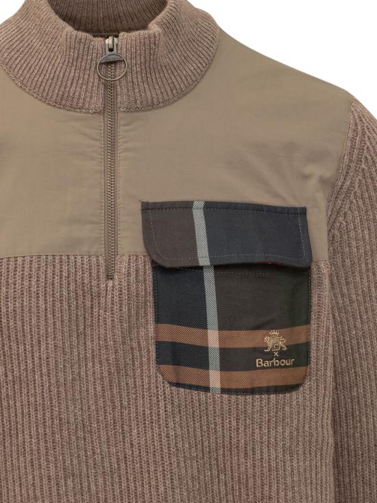 24FW 바버 X 바라쿠타 집업 니트 BRMAG0192UF0608 710 TAN - BARBOUR X BARACUTA