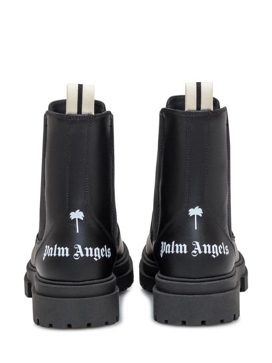 24FW [키즈] 팜앤젤스 미들 부츠 PBID001F24LEA001 1001 BLACK WHT - PALM ANGELS