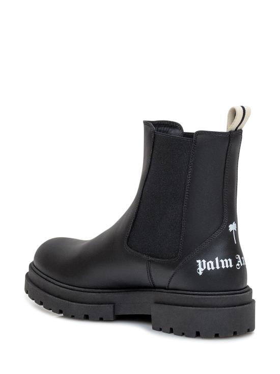 24FW [키즈] 팜앤젤스 미들 부츠 PBID001F24LEA001 1001 BLACK WHT - PALM ANGELS