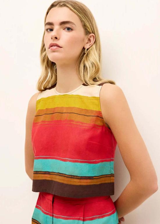  마리 올리버 민소매 티셔츠 팔론 탑