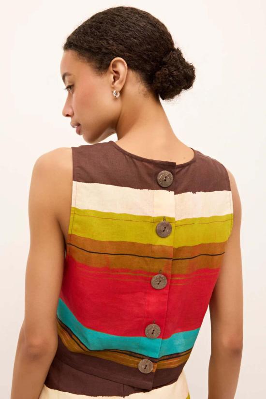  마리 올리버 민소매 티셔츠 팔론 탑 - MARIE OLIVER