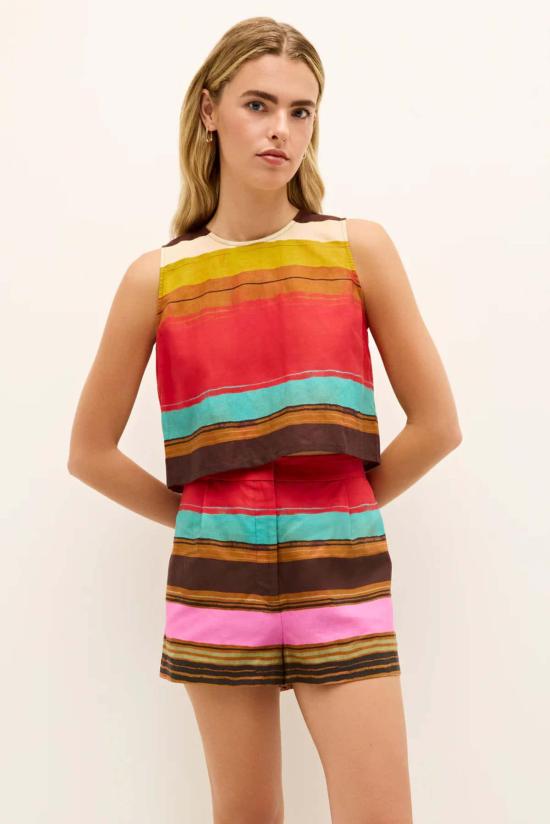  마리 올리버 민소매 티셔츠 팔론 탑 - MARIE OLIVER