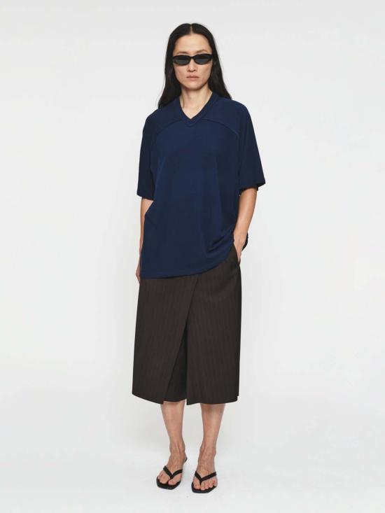  6397 블라우스 인사이드 아웃 V넥 탑 - 6397