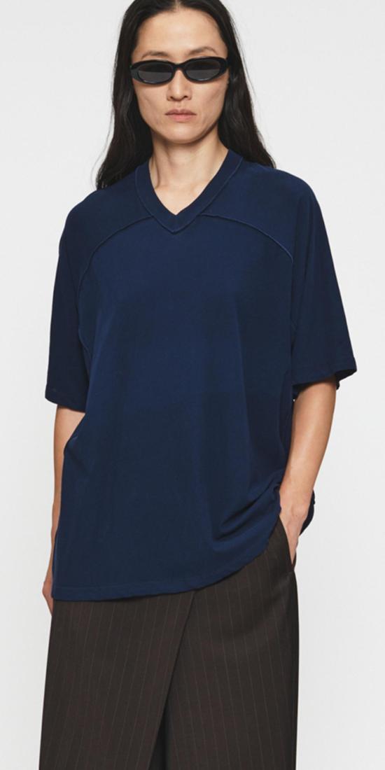  6397 블라우스 인사이드 아웃 V넥 탑 - 6397